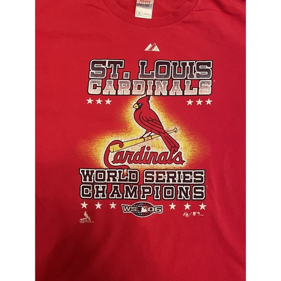 Men's St. Louis Cardinals Red T-Shirt World Series Champions 2006 Size L - Picture 2 of 4